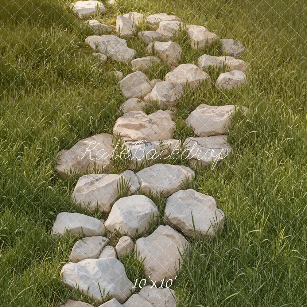 Kate Stone Pathway Grass Field Floor Backdrop Designed by Kate Image -UK