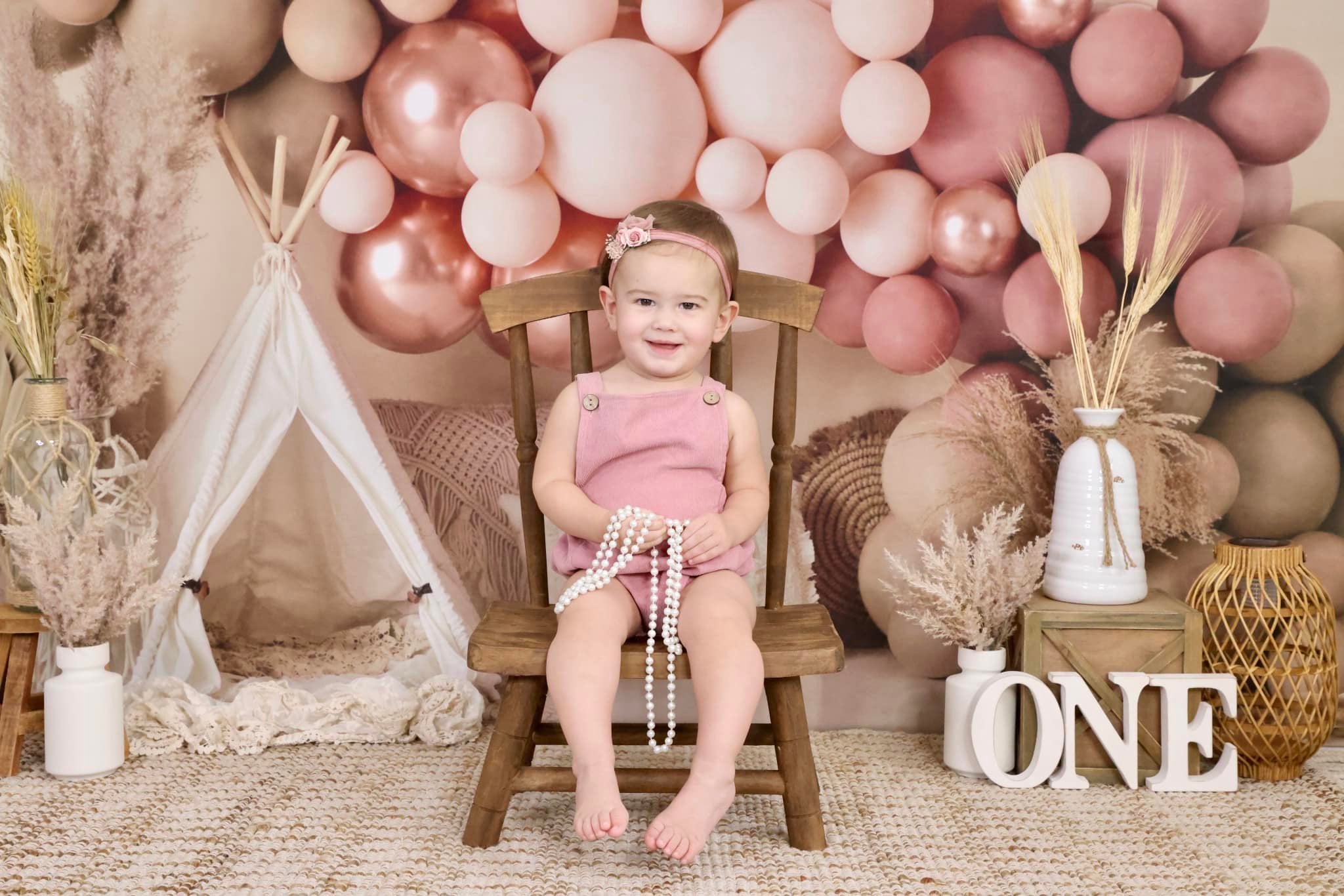 Lightning Deals Kate Boho Balloons Tent Backdrop Designed by Mandy Ringe Photography -UK