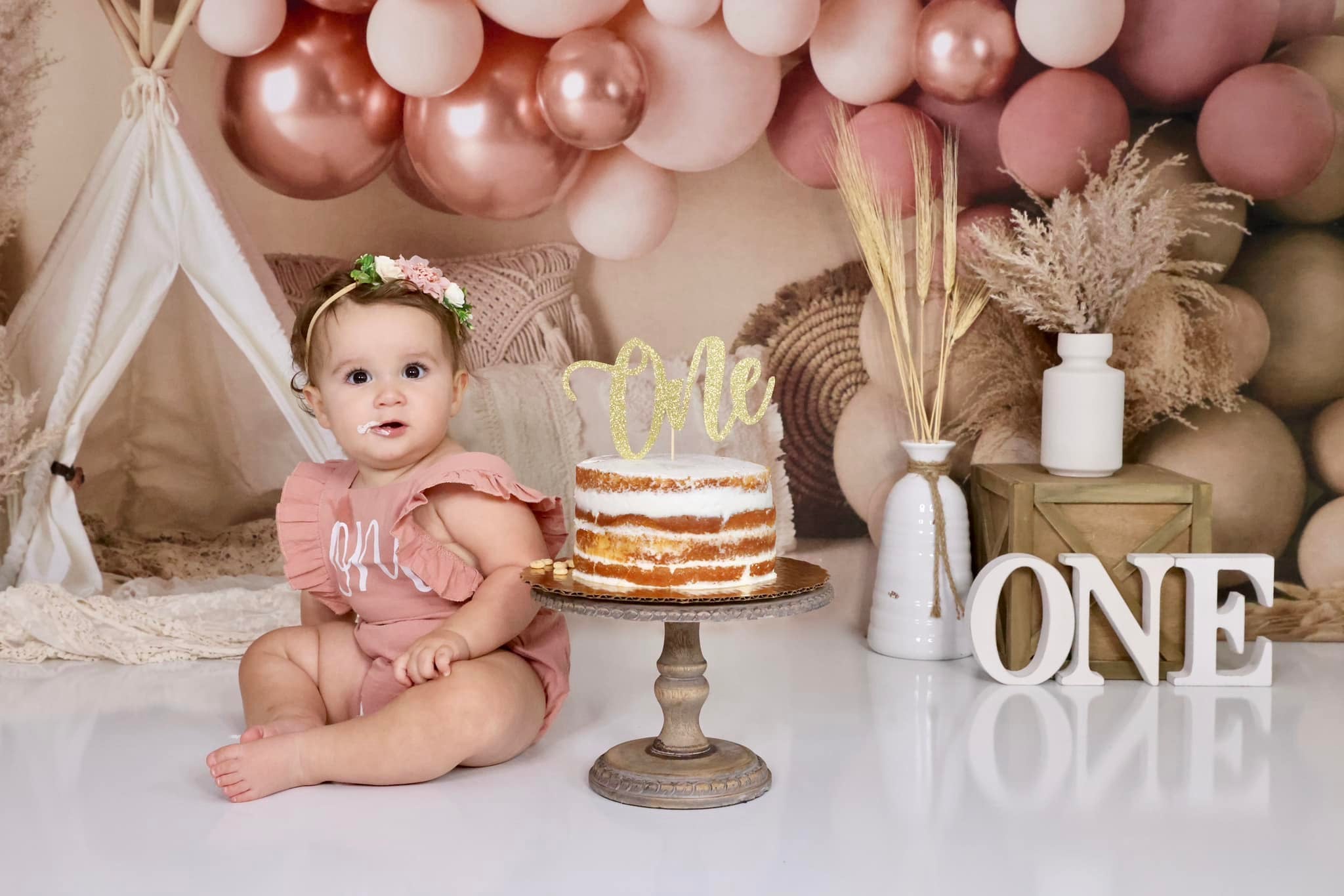 Lightning Deals Kate Boho Balloons Tent Backdrop Designed by Mandy Ringe Photography -UK