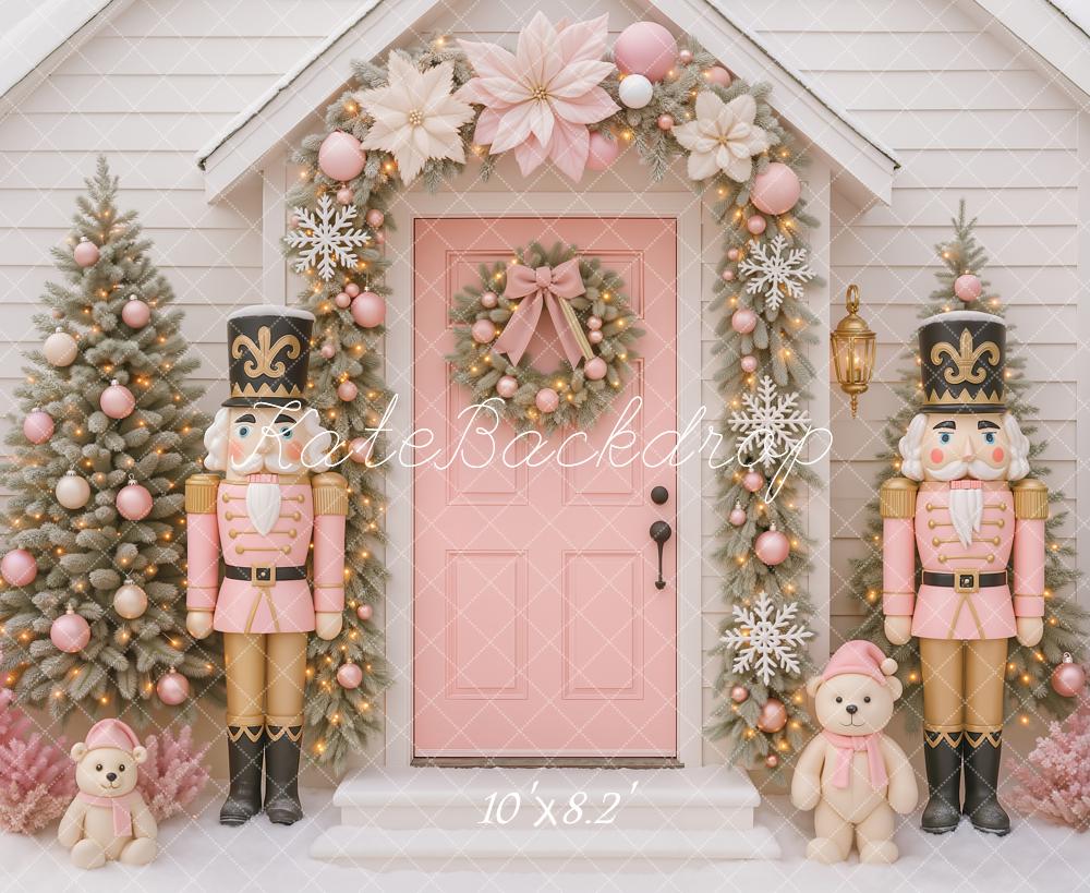Kate Christmas Nutcracker Pink Door Trees Backdrop Designed by Ashley Paul -UK