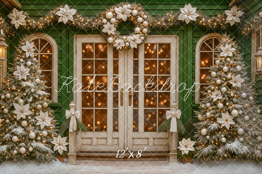Kate Christmas Wreath Garland Trees Backdrop Designed by Ashley Paul