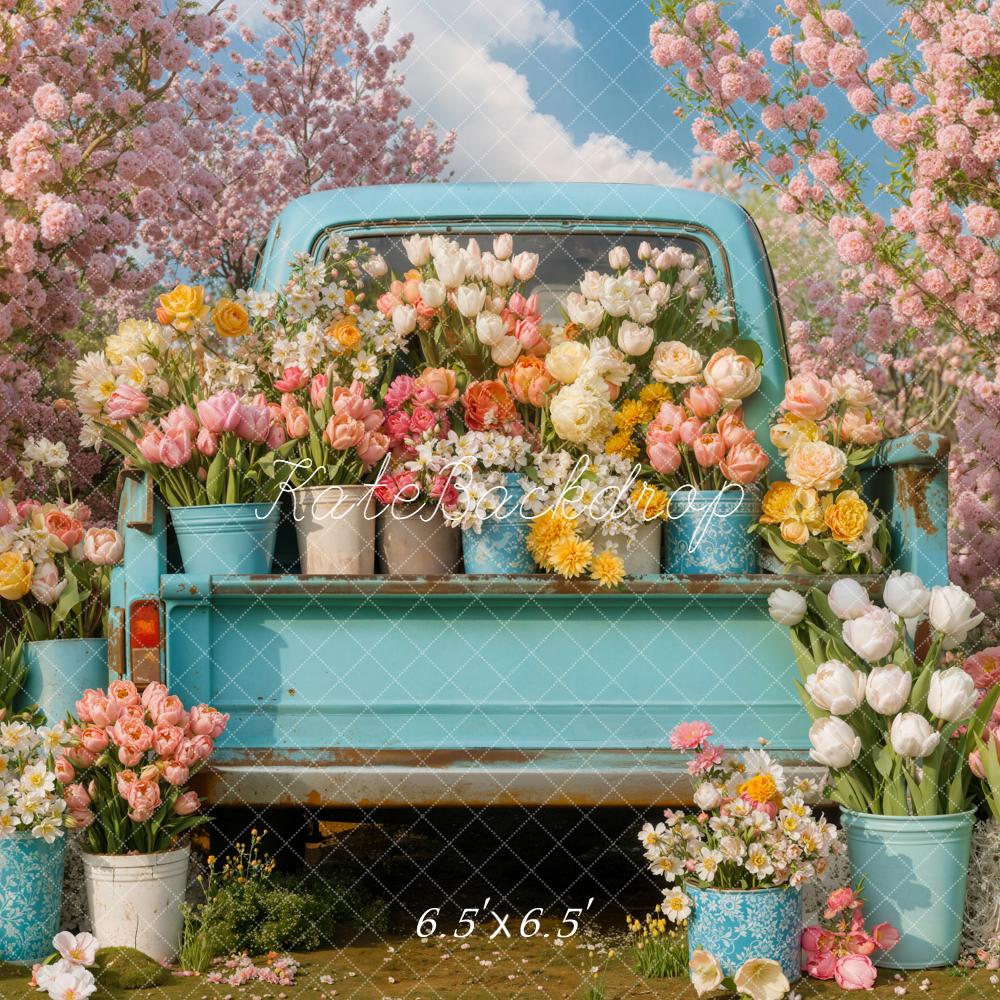 Kate Truck Spring Pink Blossoms Backdrop Designed by Emetselch -UK