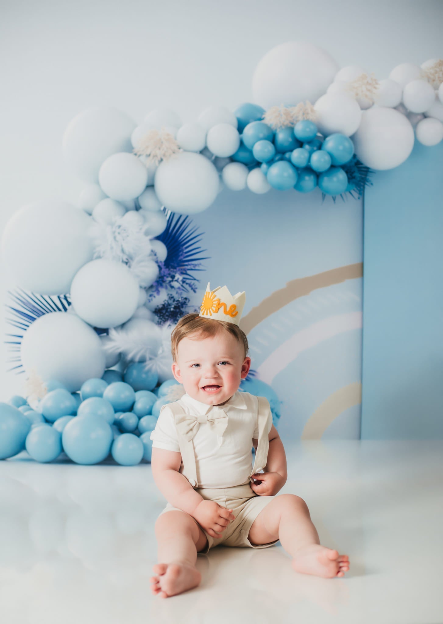 Kate Boho Balloons Fleece Backdrop Blue Cake Smash Designed by Uta Mueller Photography -UK