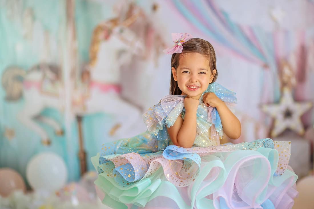 Lightning Deals Kate Unicorn Carousel Dreams Backdrop Designed by Mandy Ringe Photography -UK