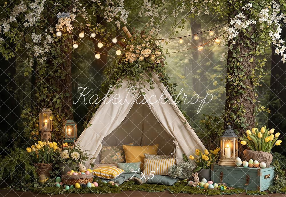 Kate Easter Bunny Tent Lantern Forest Backdrop Designed by Emetselch -UK