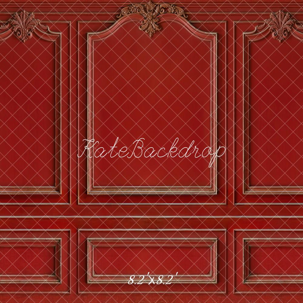 Kate Red Retro Wall Moulding Backdrop Designed by Kate Image -UK