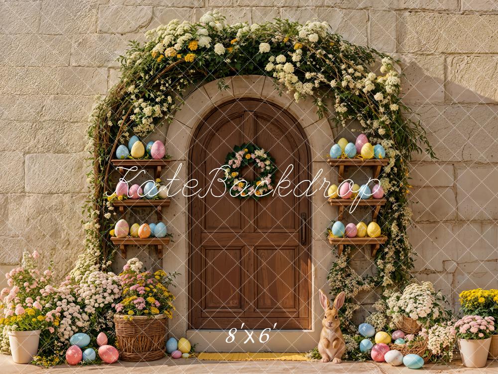 Kate Easter Bunny Arch Eggs Fleece Backdrop Designed by Emetselch
