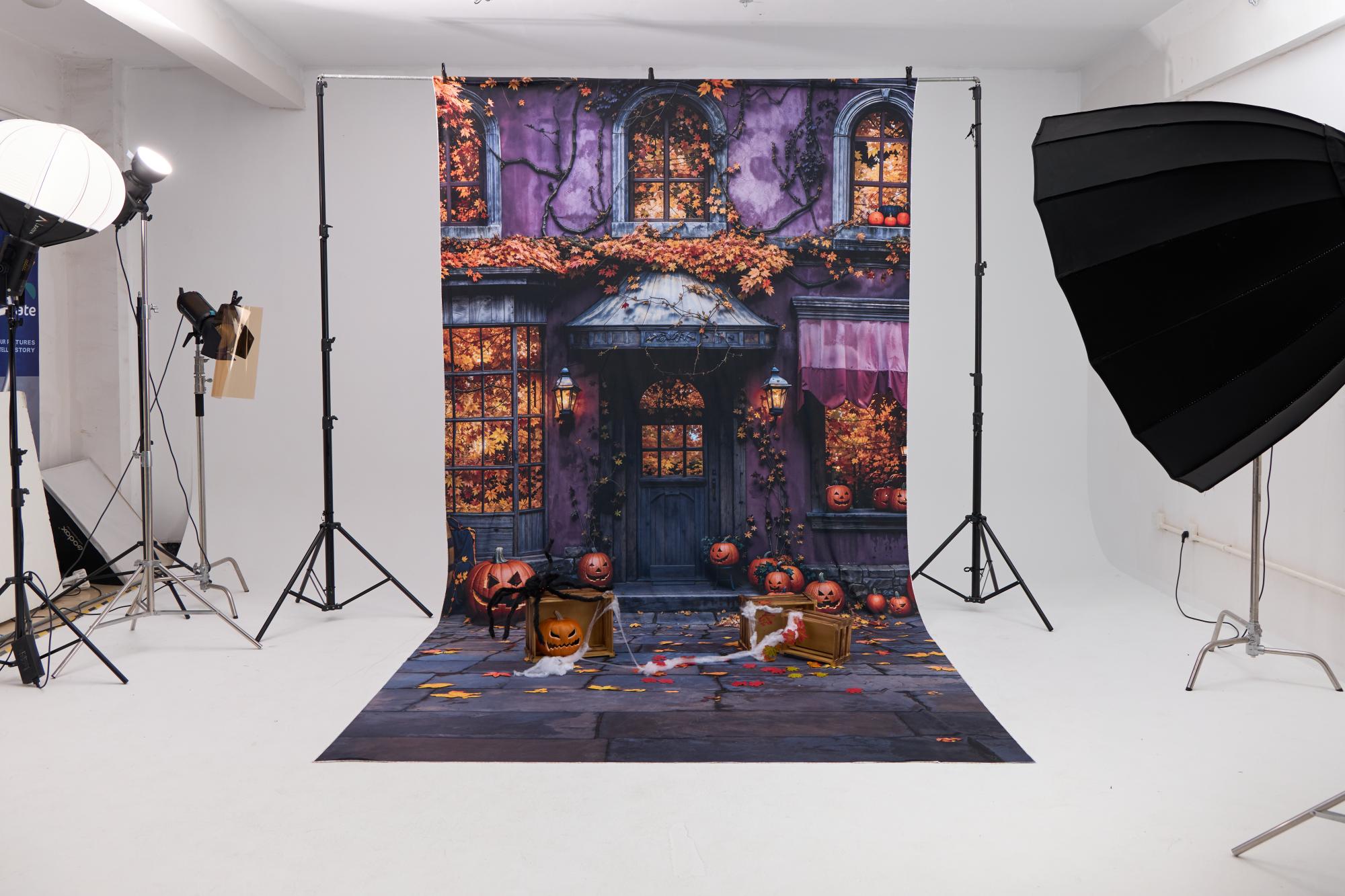 Kate Sweep Halloween Pumpkin Cottage Backdrop Designed by Emetselch -UK