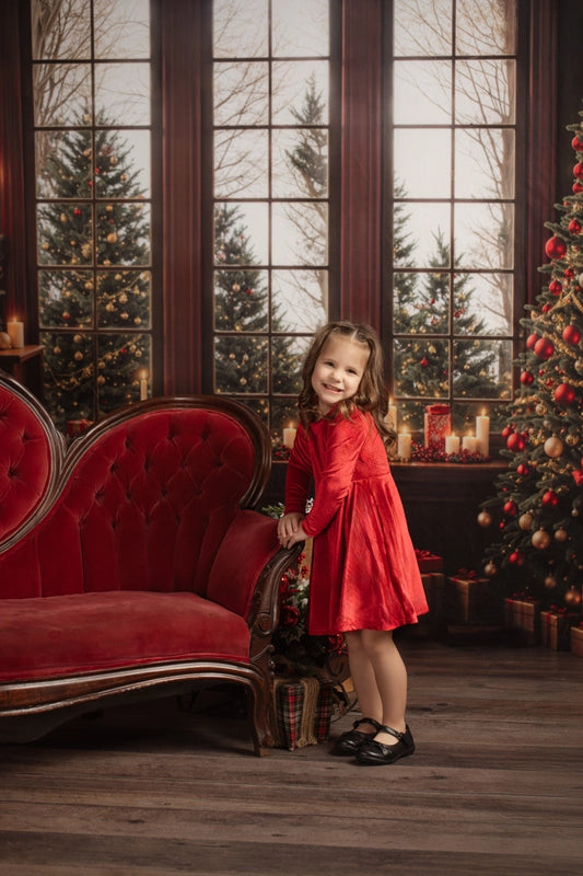 Kate Christmas Gifts Brown Wooden Window Backdrop Designed by Emetselch -UK