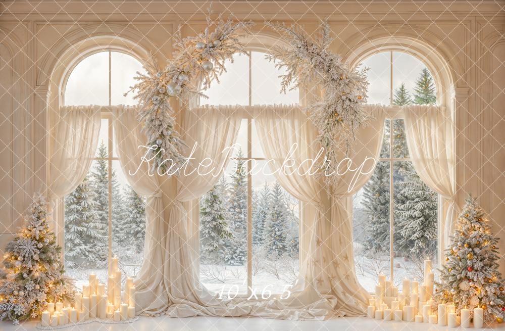 Kate Christmas Window Garland Candles Trees Backdrop Designed by Emetselch -UK