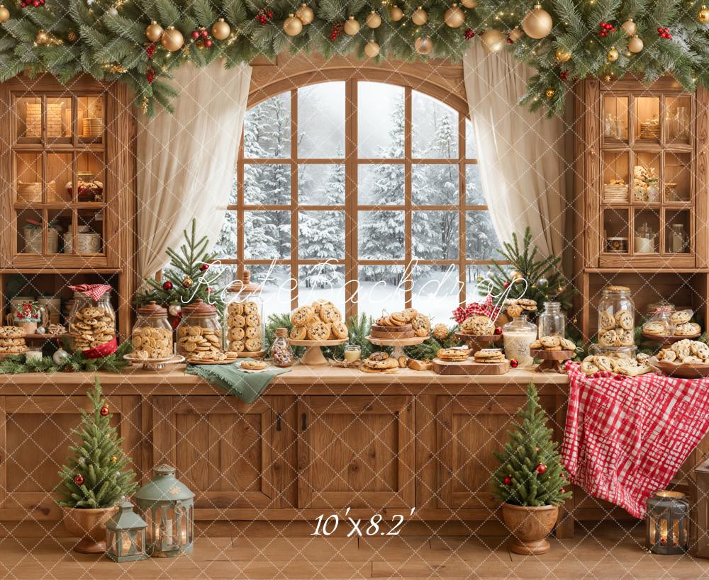 Kate Christmas Cookies Garland Window Cabinet Backdrop Designed by Emetselch
