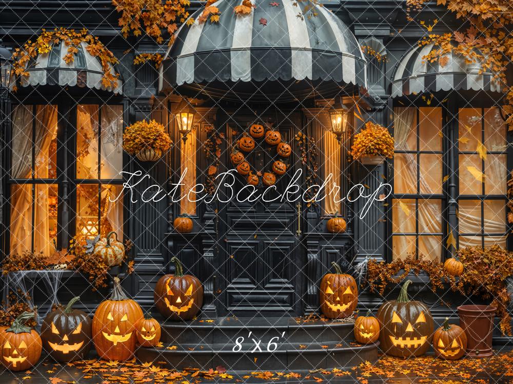Kate Halloween Pumpkins Doorway Fleece Backdrop Designed by Emetselch -UK