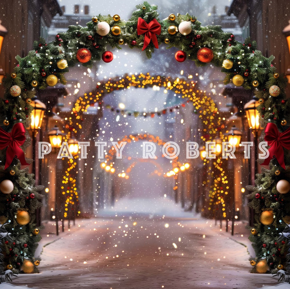 Kate Christmas Night Arch Street Store Backdrop Designed by Patty Robert -UK
