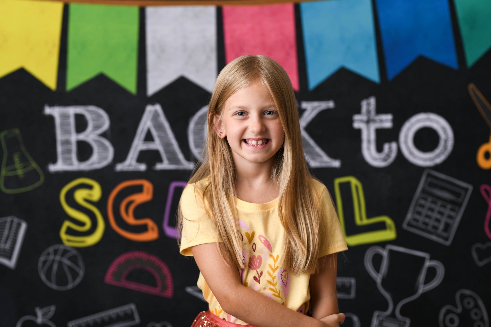 Kate Back to school Backdrop Blackboard Flag for Photography