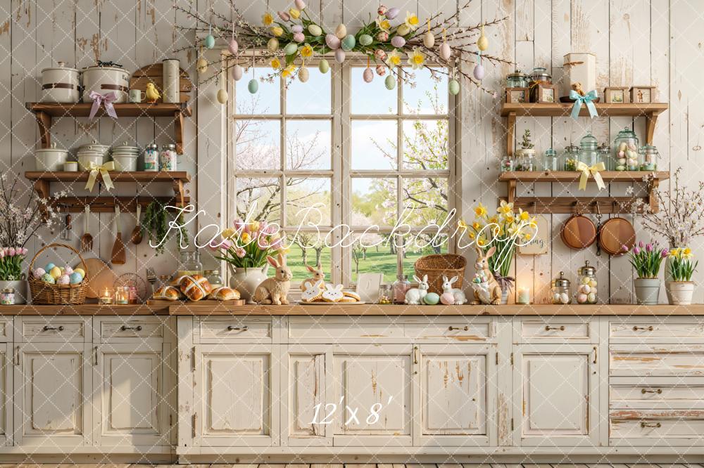 Kate Easter Bunny Kitchen Pastel Eggs Backdrop Designed by Emetselch