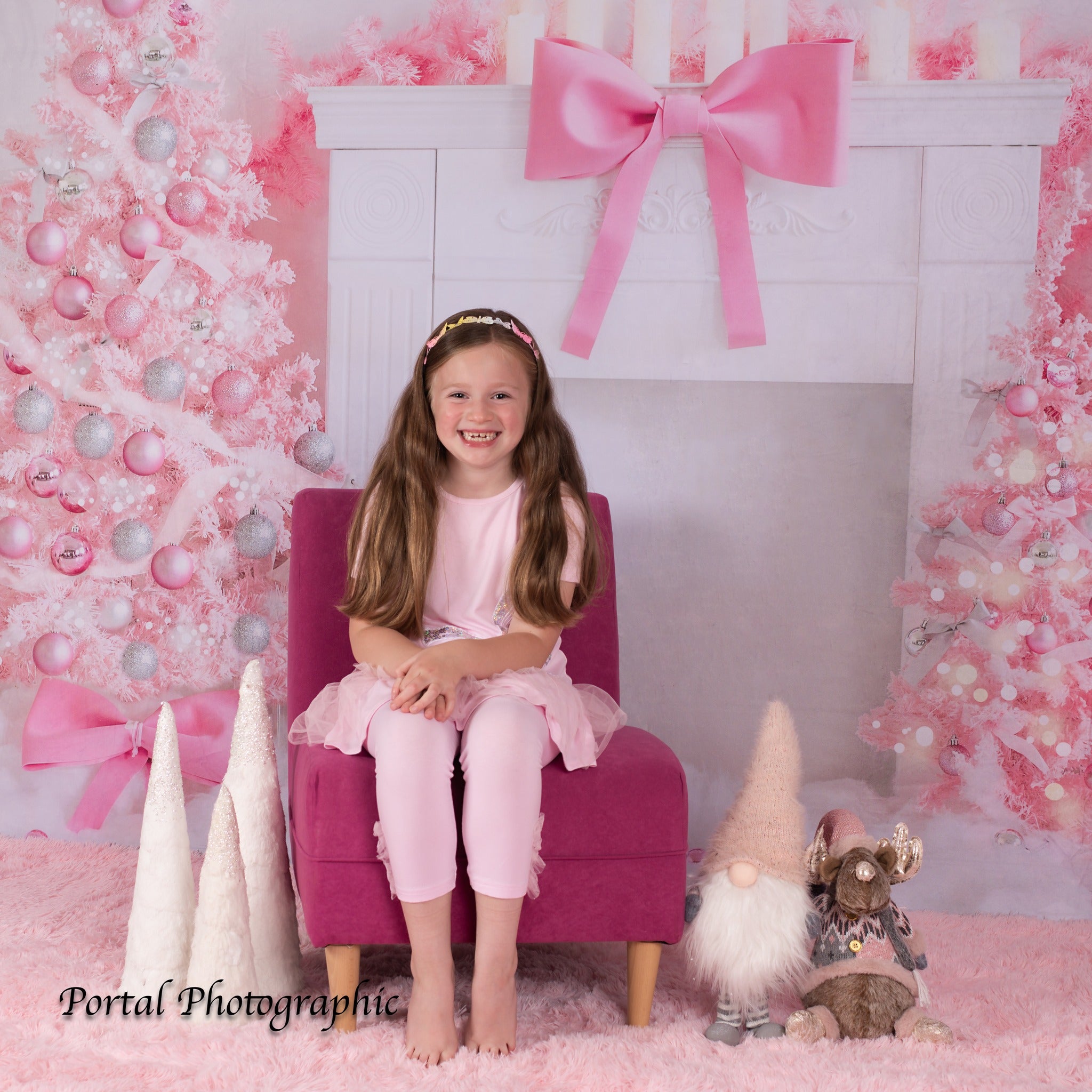 Lightning Deals Kate Christmas Fireplace Pink Tree Princess Backdrop Designed by Emetselch -UK