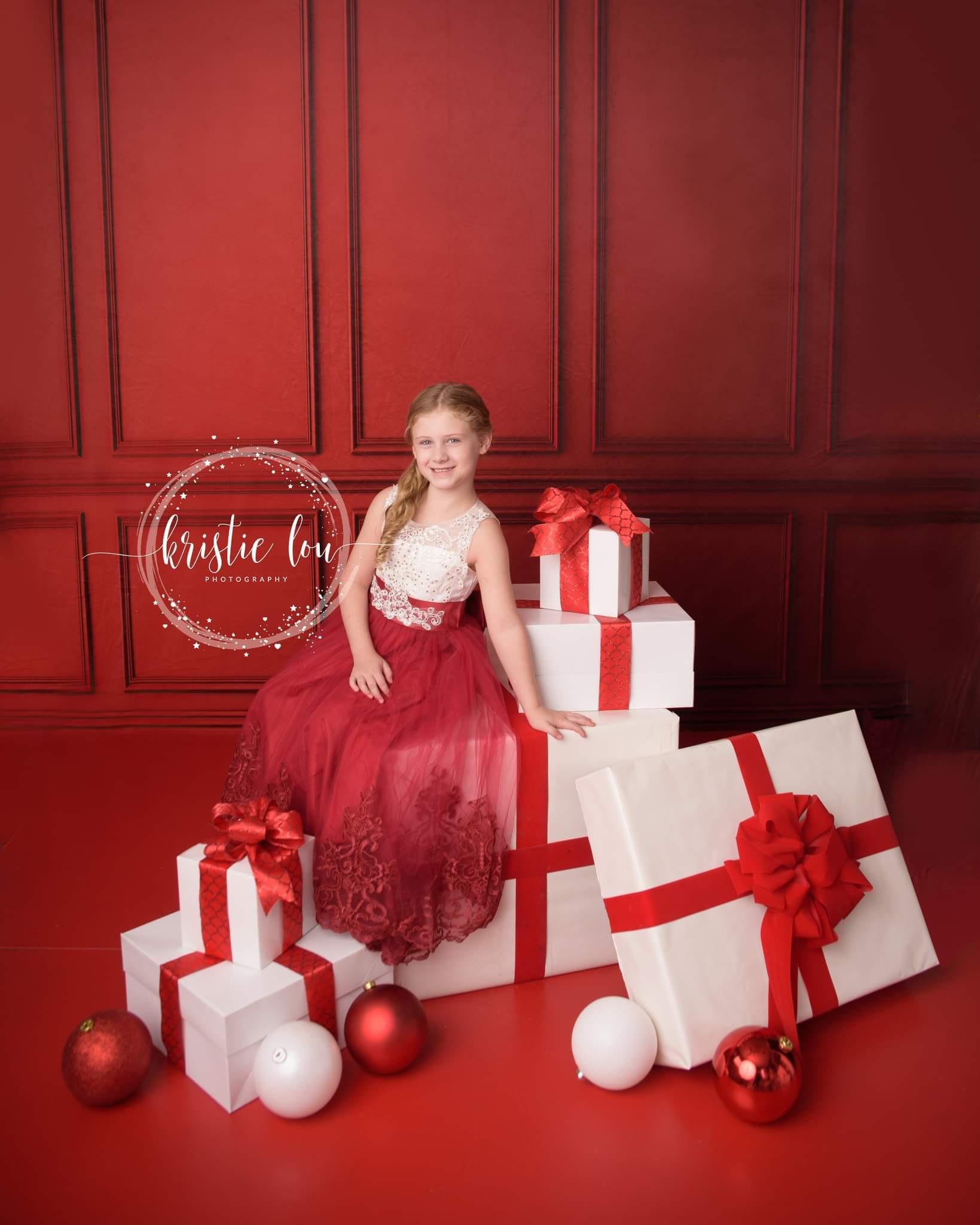 Kate Red Vintage Wall Fleece Backdrop for Photography -UK