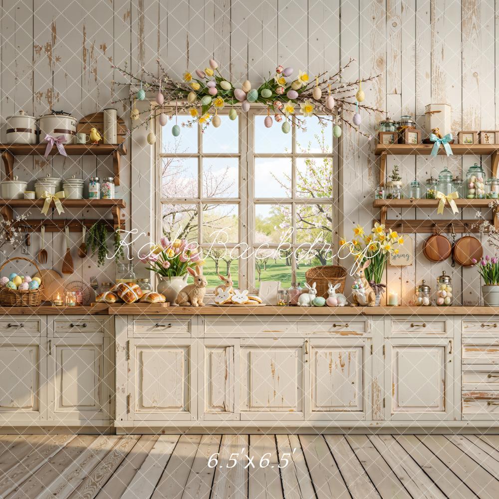 Kate Easter Bunny Kitchen Pastel Eggs Backdrop Designed by Emetselch