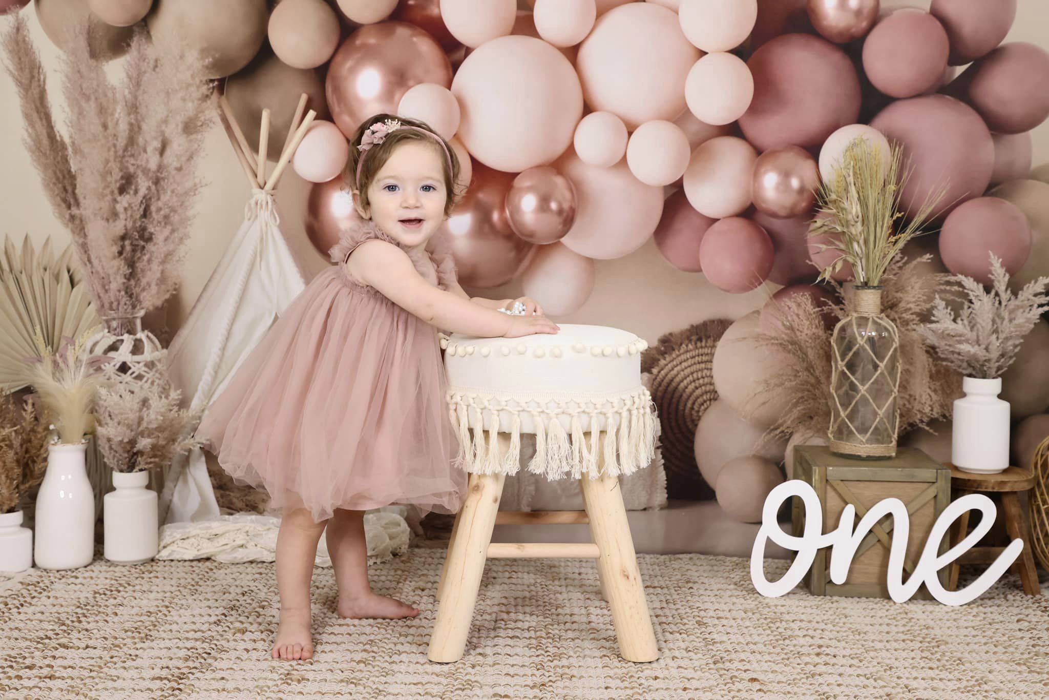 Lightning Deals Kate Boho Balloons Tent Backdrop Designed by Mandy Ringe Photography -UK