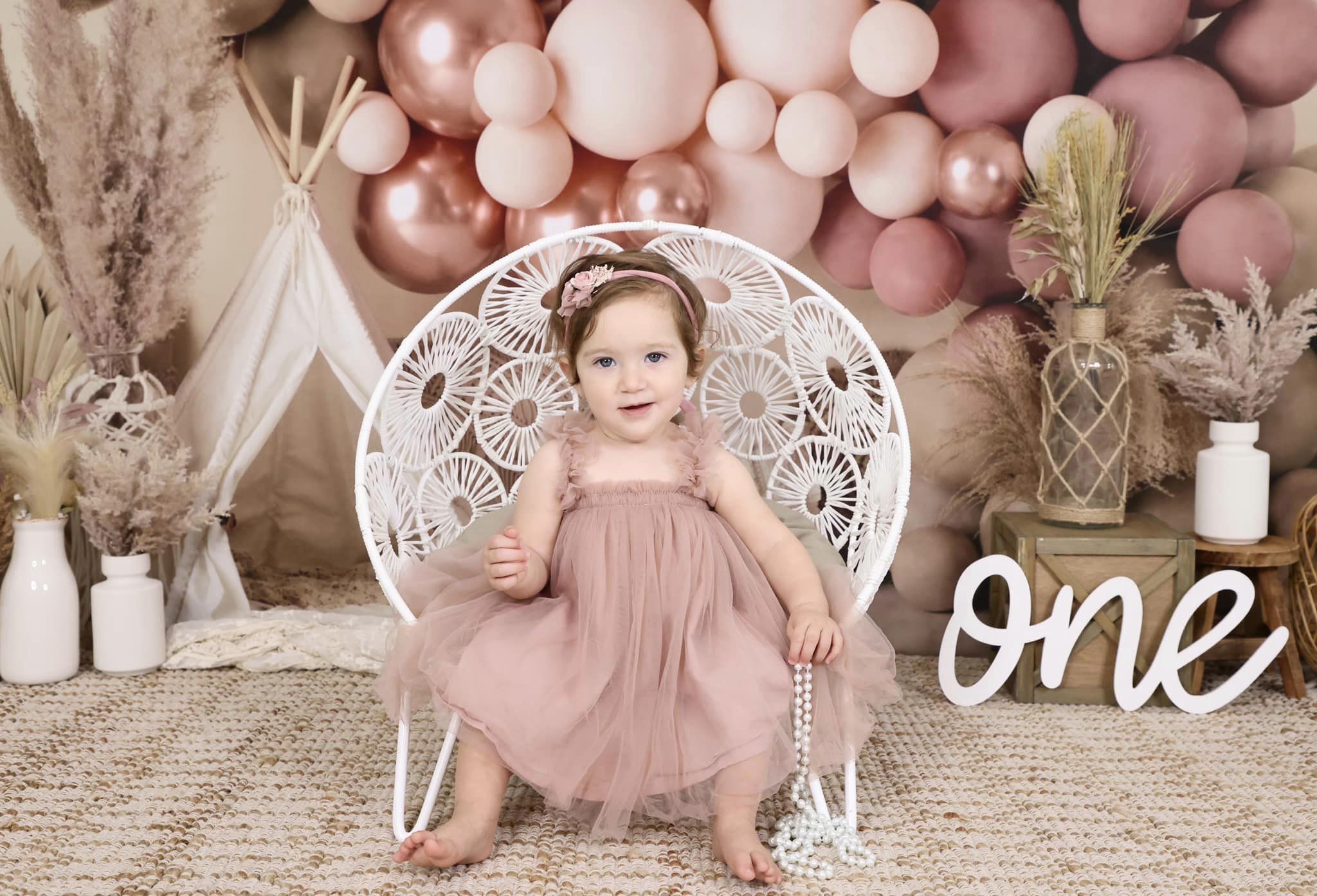 Lightning Deals Kate Boho Balloons Tent Backdrop Designed by Mandy Ringe Photography -UK