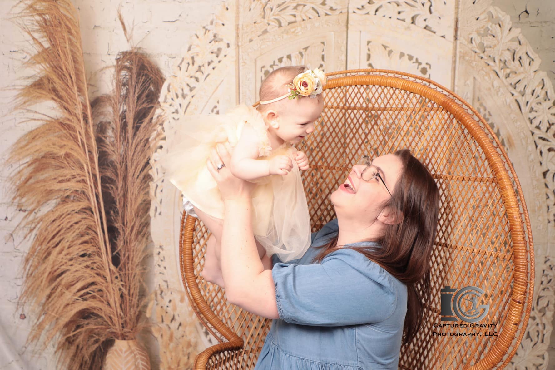 Kate Boho Screen with Pampas Grass Fleece Backdrop Designed by Mandy Ringe Photography -UK