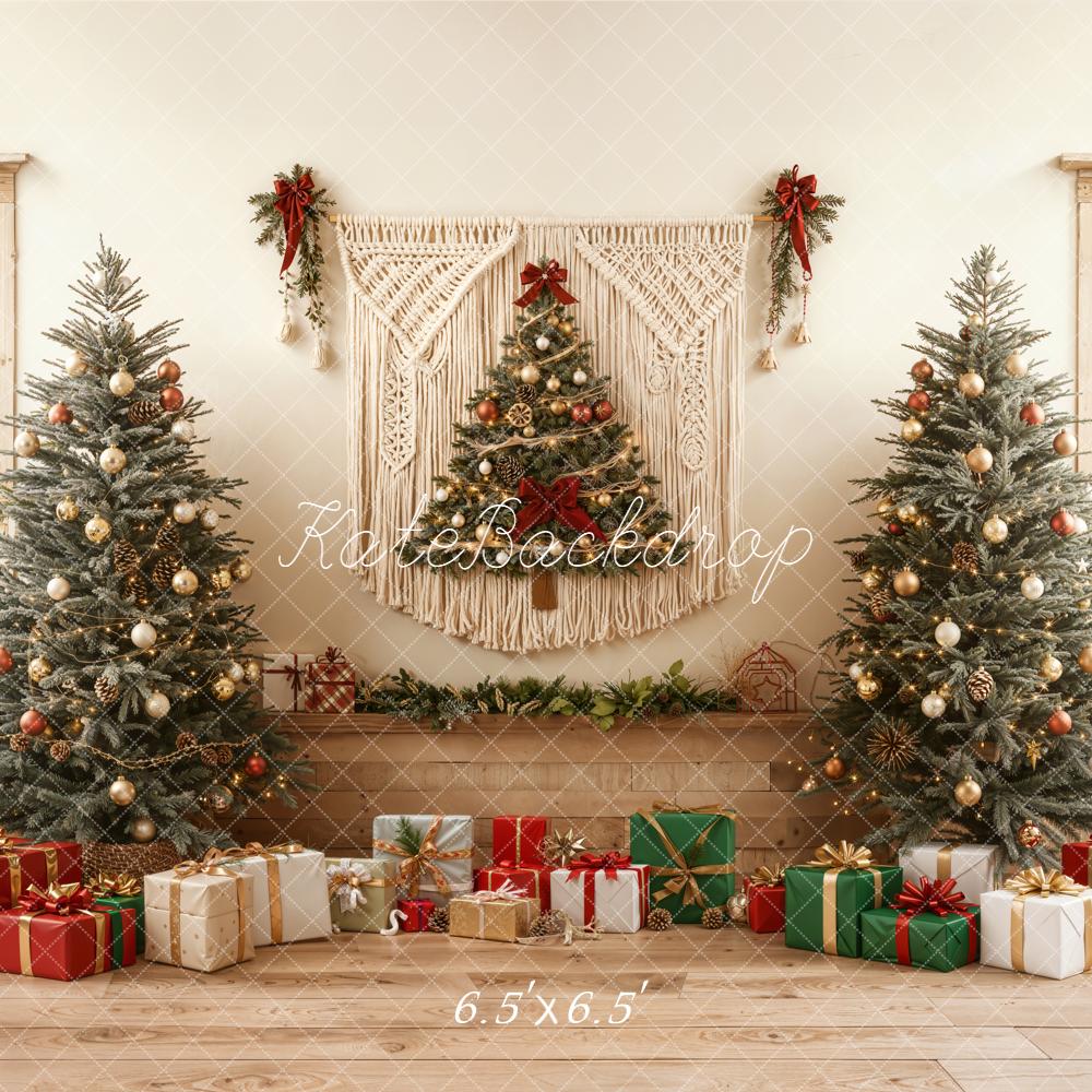 Kate Christmas Trees Presents Macrame Wall Backdrop Designed by Emetselch -UK