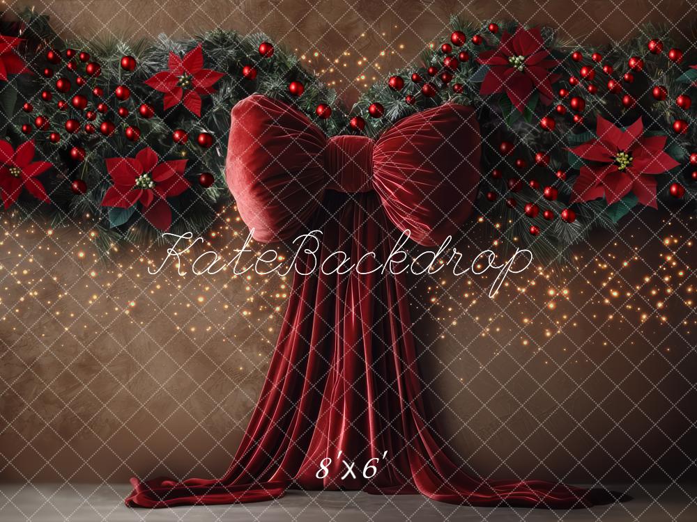 Kate Christmas Red Bow Garland Backdrop Designed by Mini MakeBelieve -UK