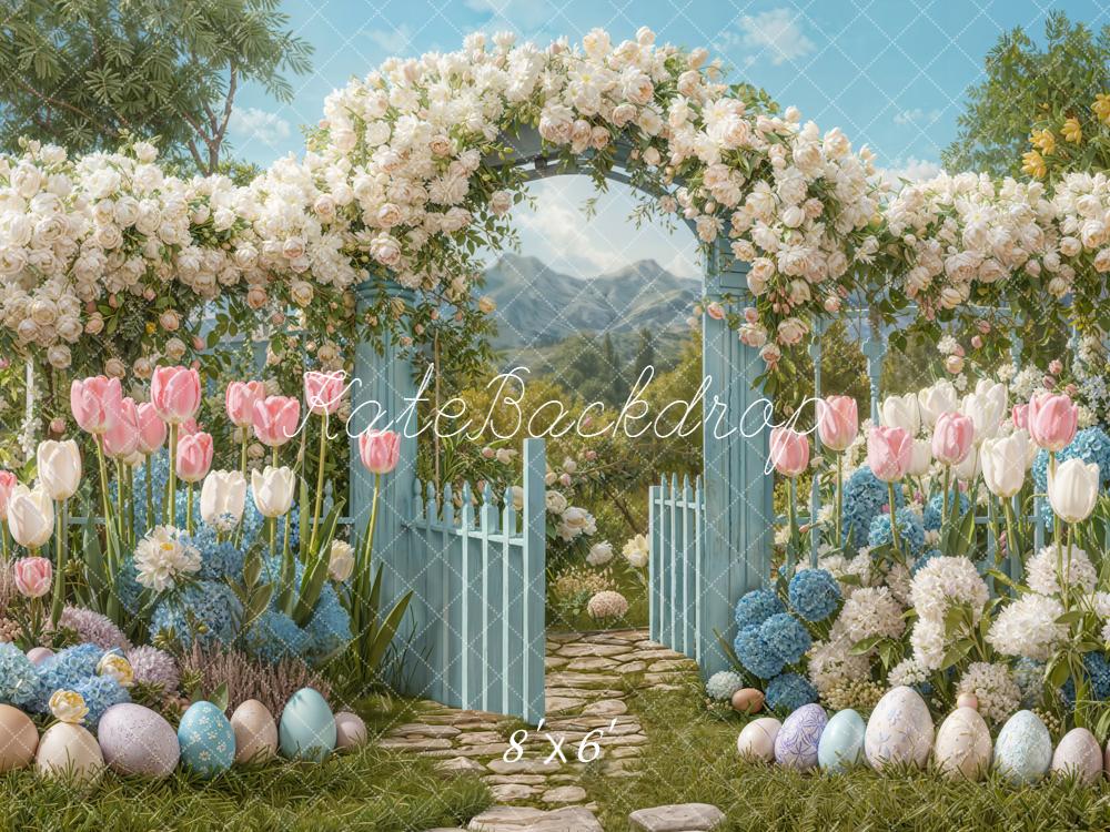 Kate Easter Bunny Flower Arch Garden Backdrop Designed by Emetselch -UK