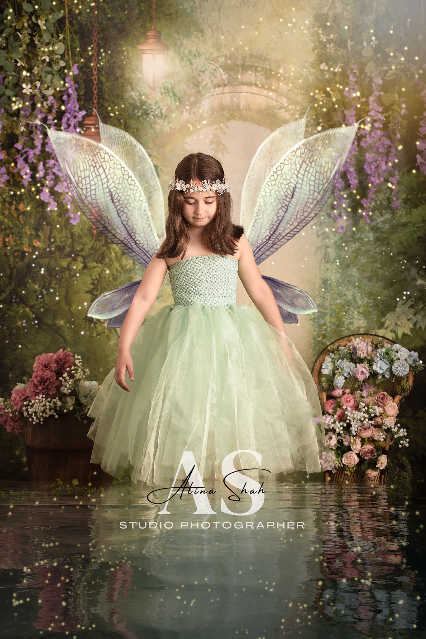 Kate Spring Green Dreamlike Fairytale Forest Backdrop for Photoshoot -UK