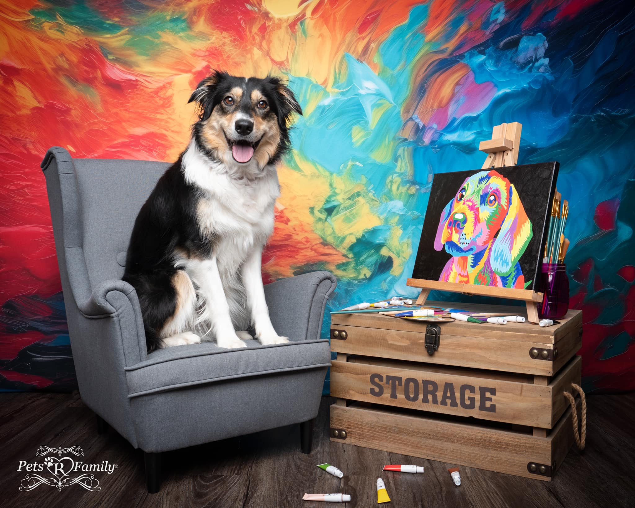 Kate Abstract Rainbow Backdrop Designed by Mandy Ringe Photography -UK