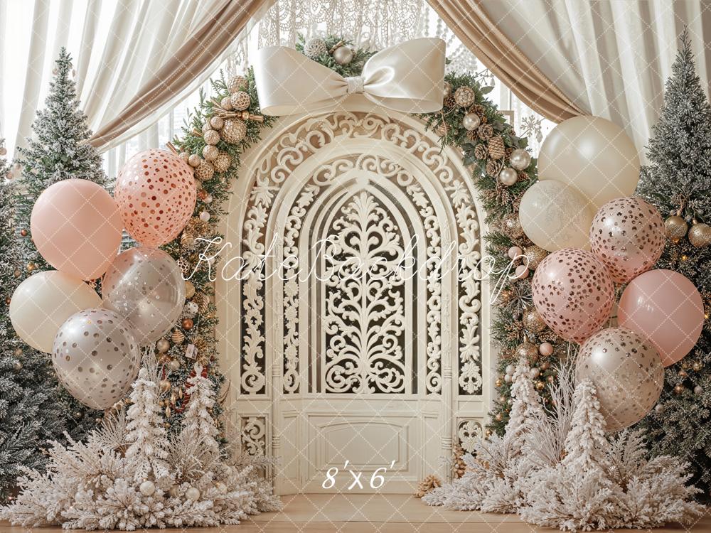 Kate Christmas Ornate Door Garland Balloons Backdrop Designed by Emetselch -UK