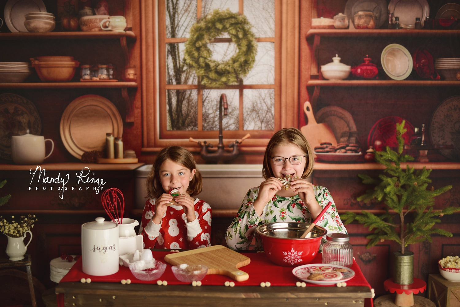 Kate Cozy Christmas Kitchen Backdrop Designed by Mandy Ringe Photography