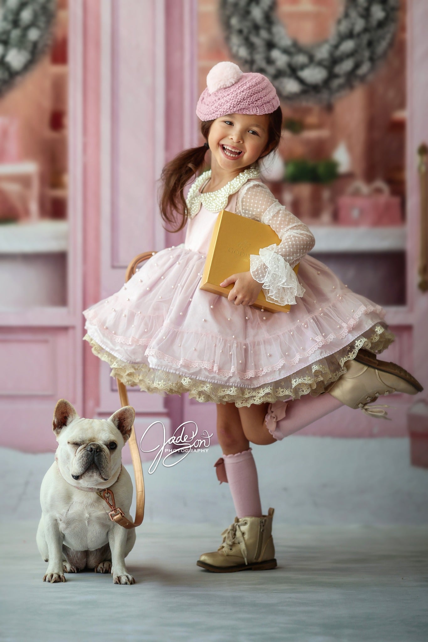 Kate Christmas Pink Door Store Backdrop Designed by Chain Photography -UK