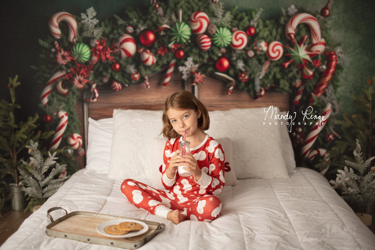 Kate Christmas Candy Cane Headboard Backdrop Designed by Mandy Ringe Photography