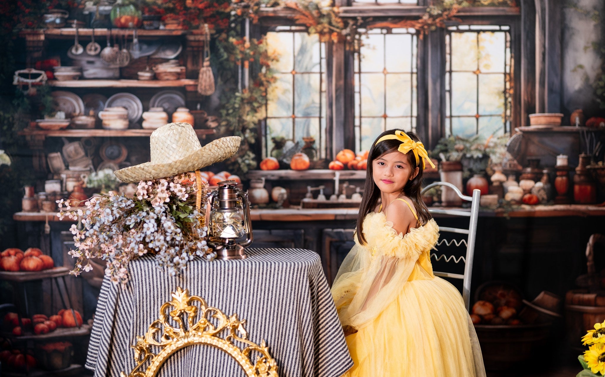 Kate Retro Autumn Painted Kitchen Backdrop Designed by Emetselch -UK