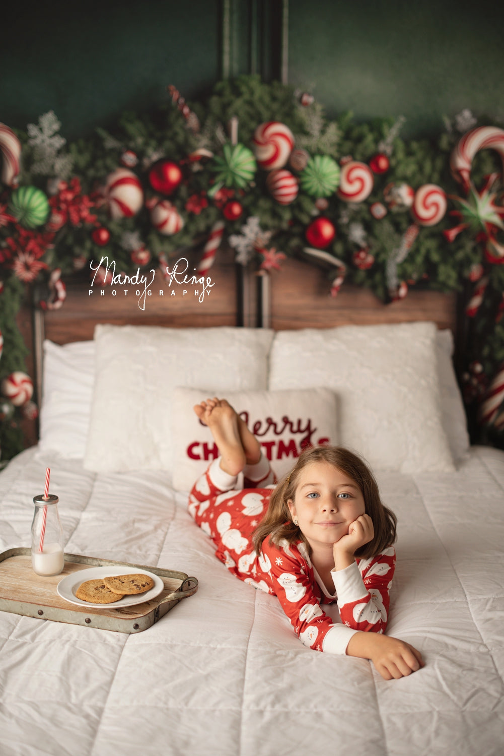 Kate Christmas Candy Cane Headboard Backdrop Designed by Mandy Ringe Photography