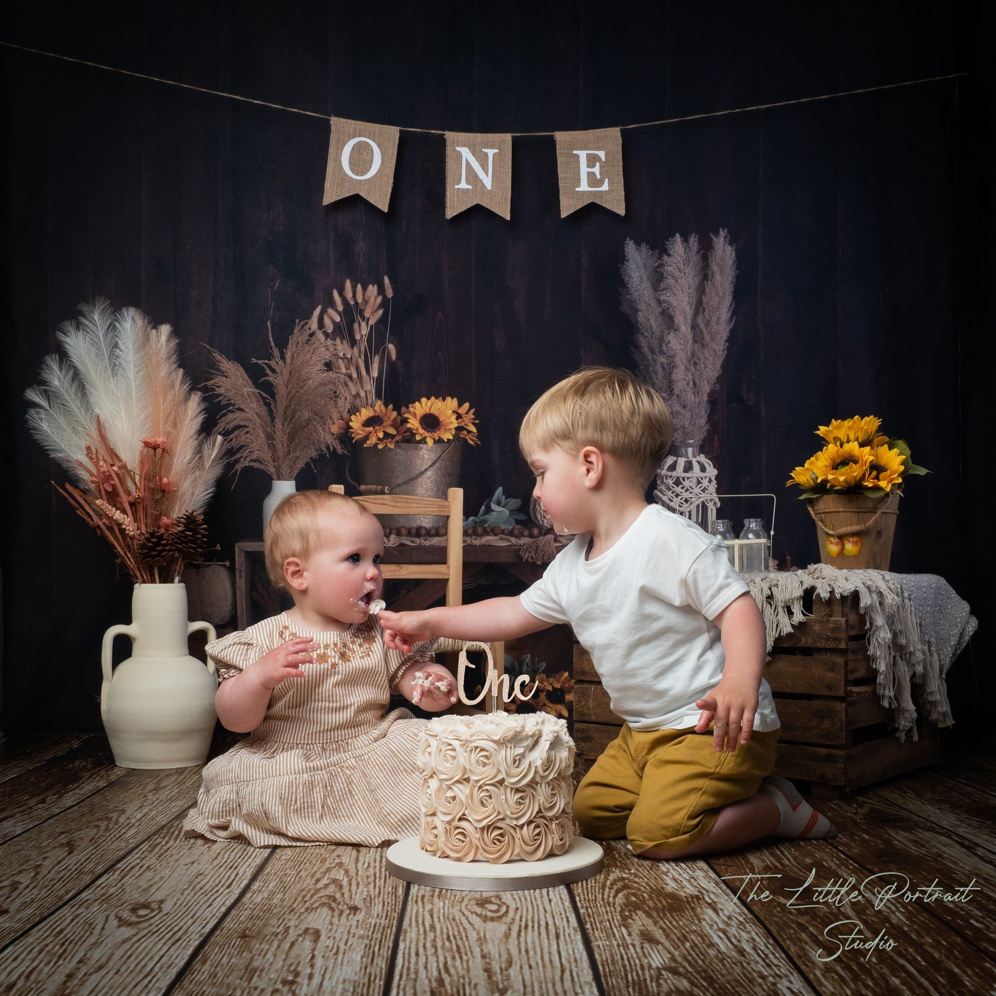Kate Boho Autumn Sunflowers Backdrop Designed by Mandy Ringe Photography -UK