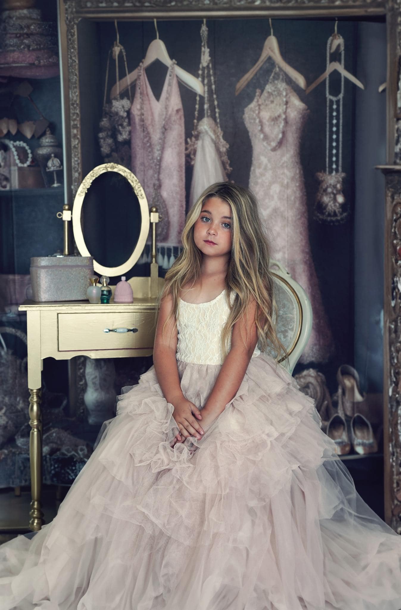 Kate Fancy Princess Dress Up Closet Backdrop Designed by Mandy Ringe Photography -UK