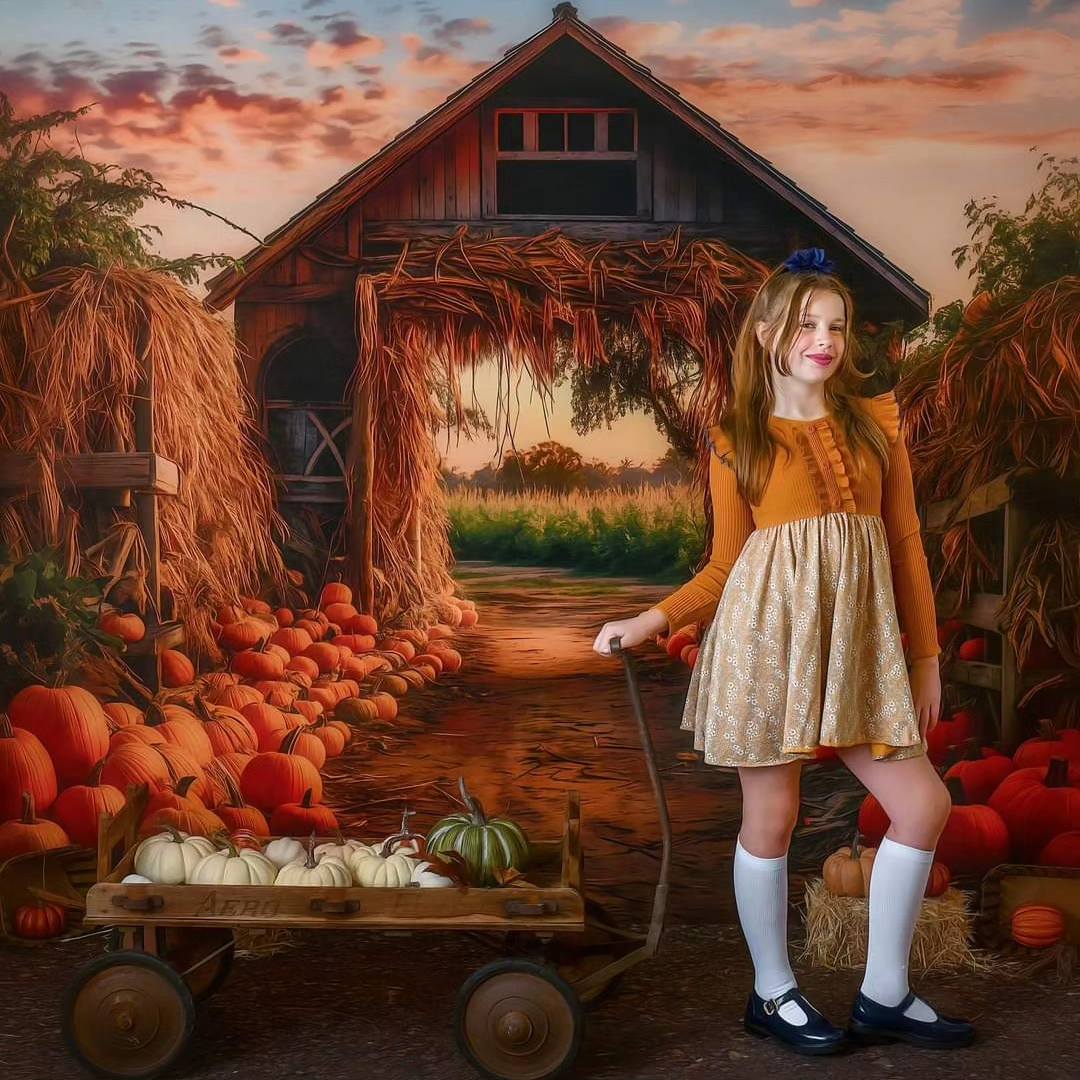 Kate Autumn Pumpkin Farm Backdrop for Photography -UK