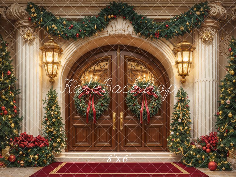 Kate Christmas Door Garland Trees Decorations Backdrop Designed by Emetselch