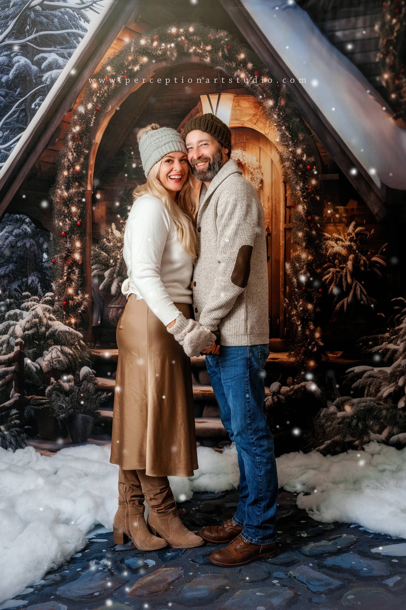 Kate Christmas Wooden House Backdrop Designed by Chain Photography -UK