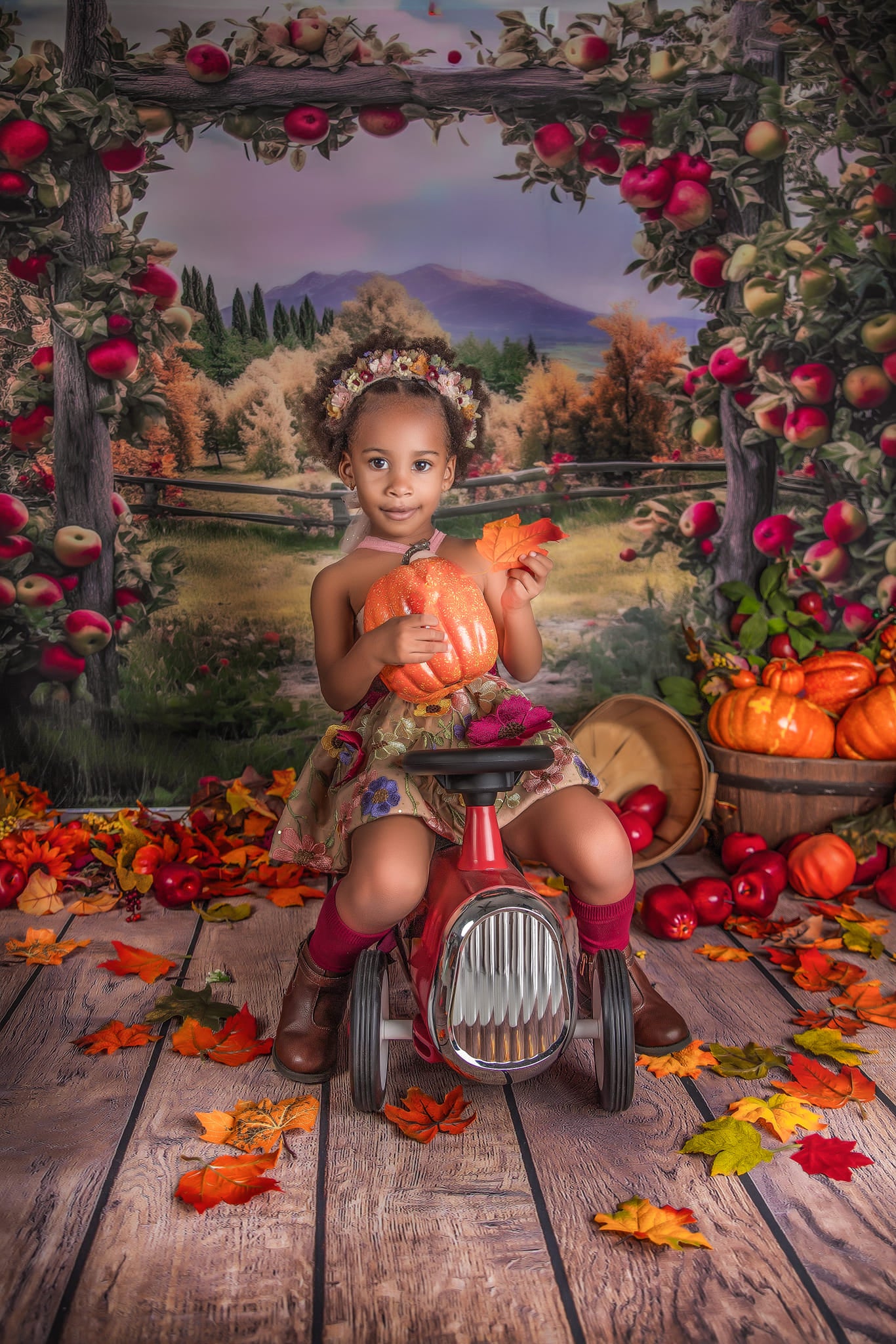 Kate Summer/Autumn Apple Arch Farm Backdrop Designed by Angela Marie Photography -UK