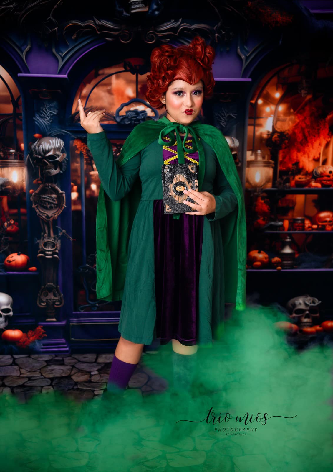 Kate Halloween Purple Store Skeleton Hand Backdrop for Photography -UK