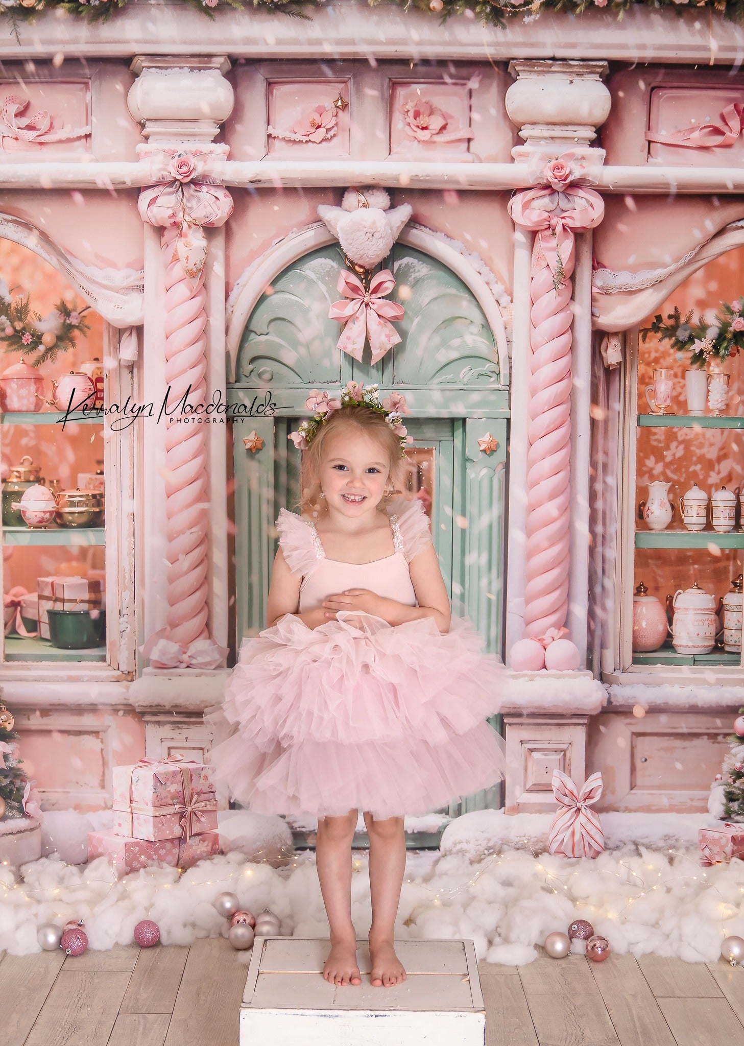 Kate Christmas Pink Store Backdrop Designed by Chain Photography -UK