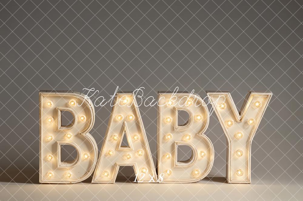 Kate Baby Light Up Letters Neutral Backdrop Designed by Emetselch