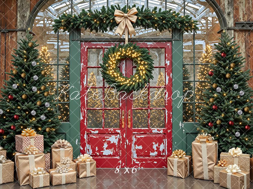 Kate Christmas Red Door Trees Gift Boxes Backdrop Designed by Mini MakeBelieve -UK