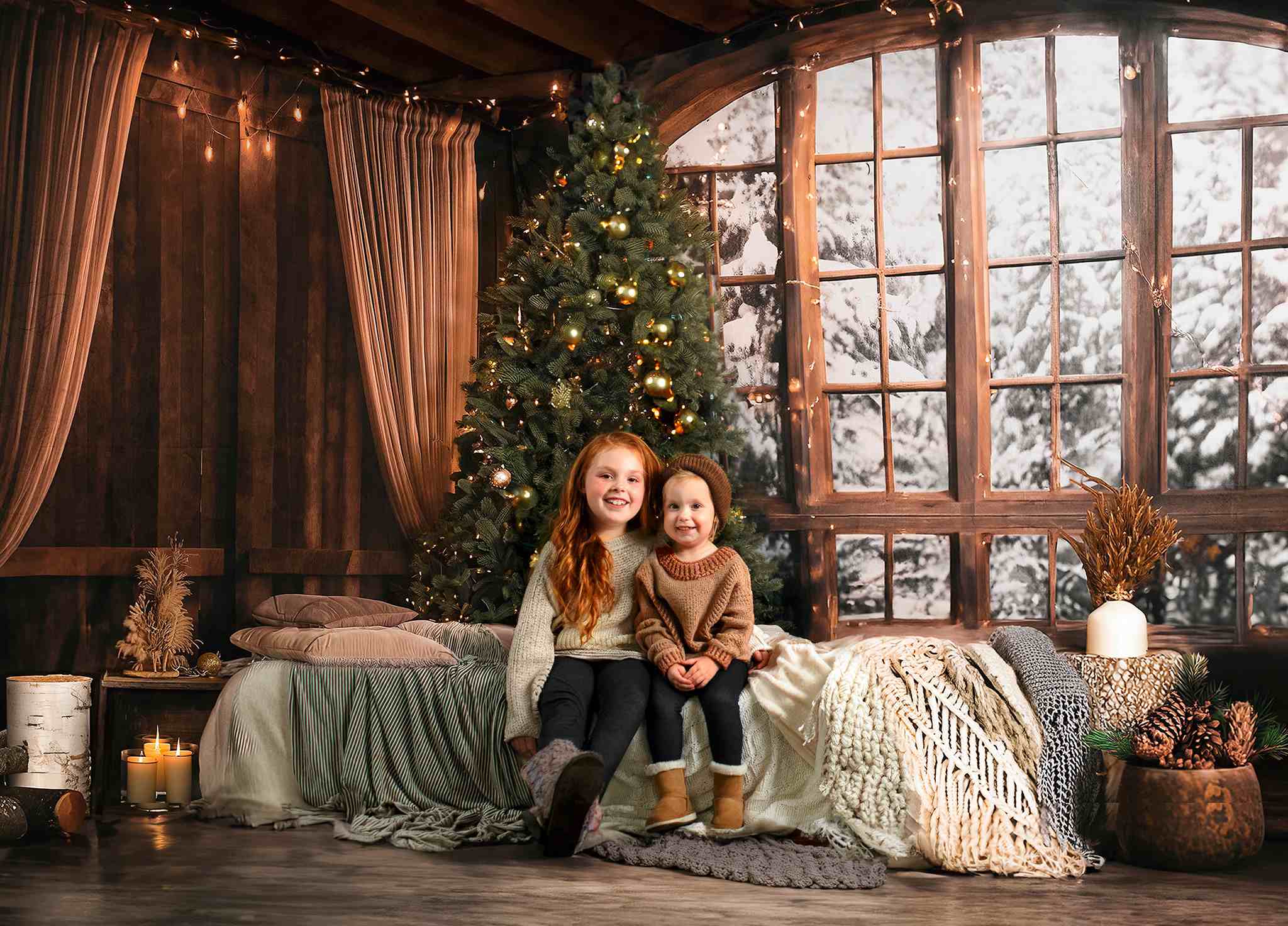 Kate Christmas Tree Winter Snow Wood Room Set -UK