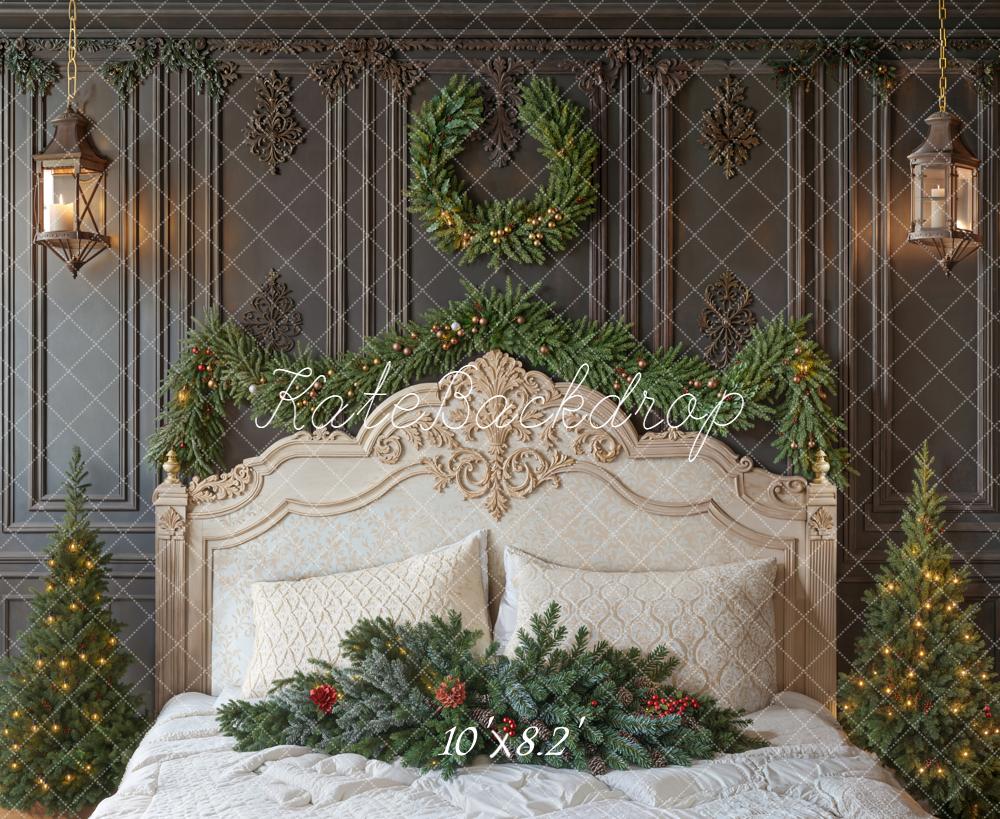 Kate Christmas Bed Garland Wreath Trees Backdrop Designed by Emetselch -UK