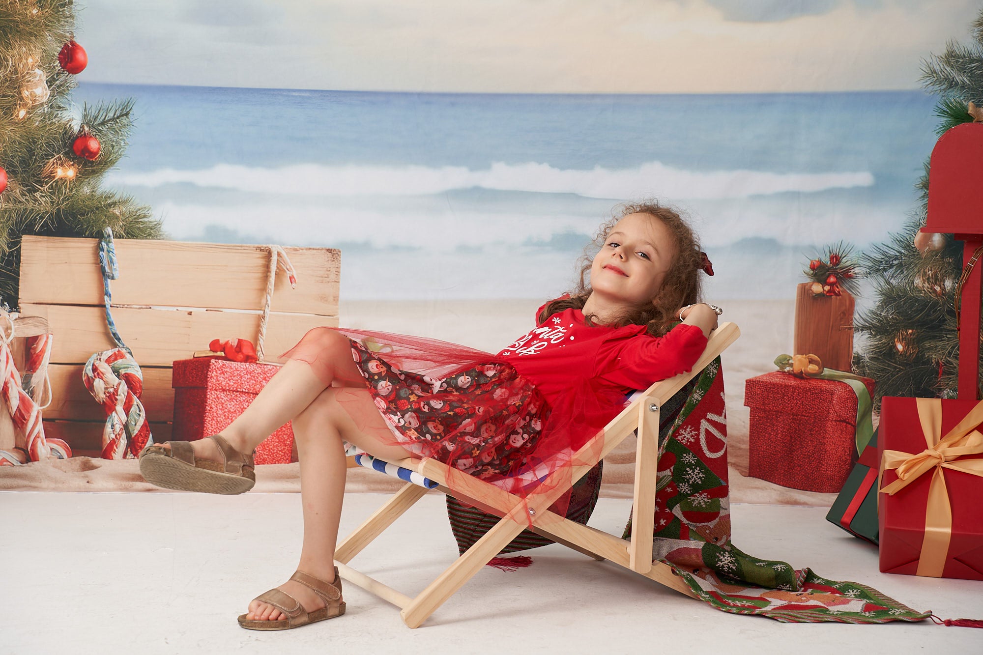 Kate Christmas Beach Sea Backdrop Designed by Chain Photography -UK