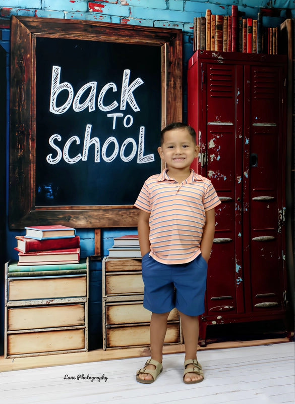 Kate Back to School Chalkboard Locker Backdrop Designed by Emetselch -UK